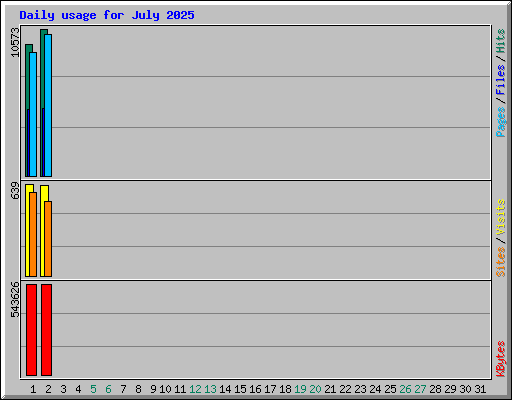 Daily usage for July 2025