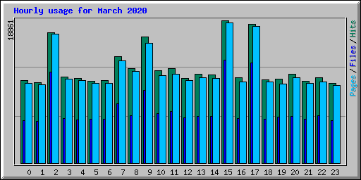 Hourly usage for March 2020
