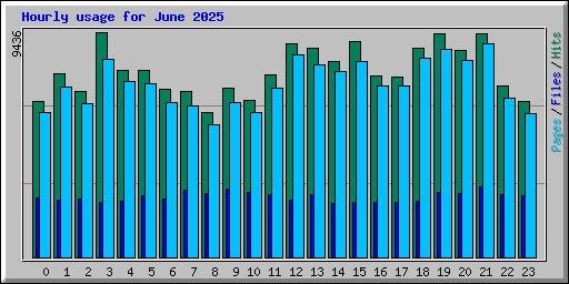 Hourly usage for June 2025