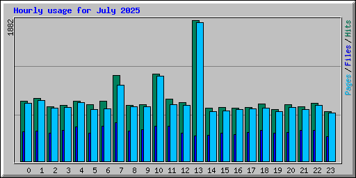 Hourly usage for July 2025